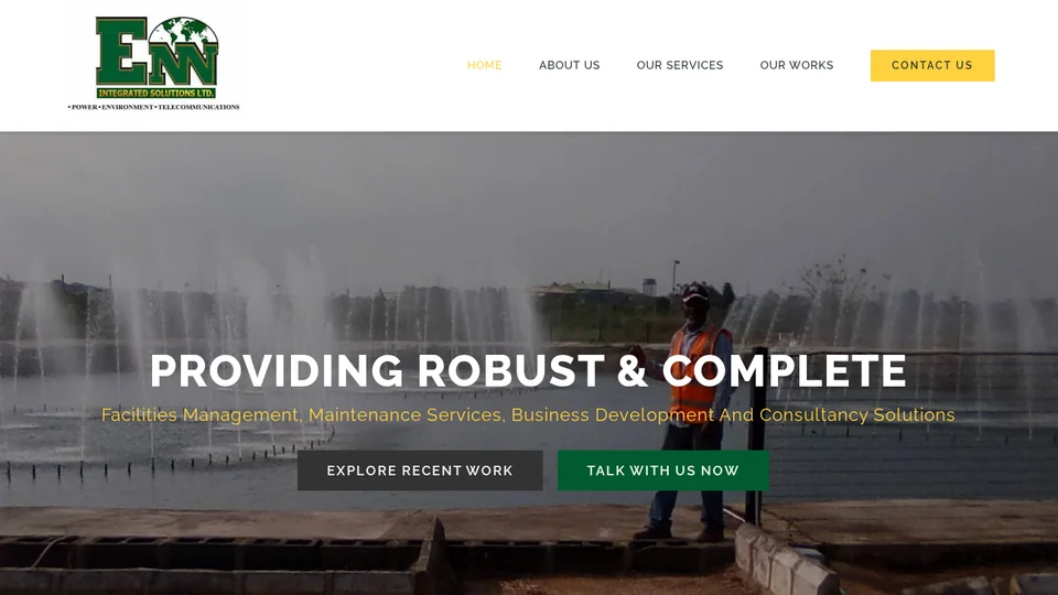 Live website capture of ENN Integrated Solutions