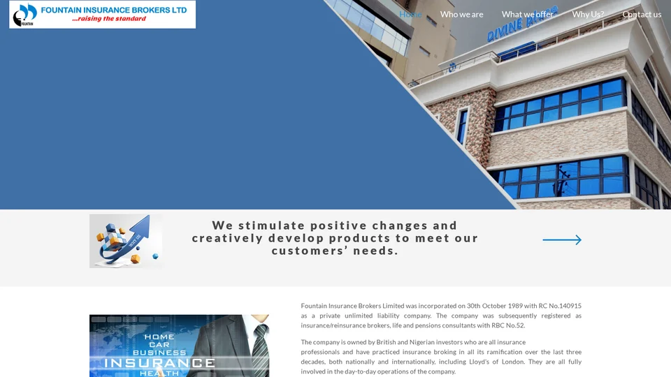 Actual Fountain Insurance Brokers website capture