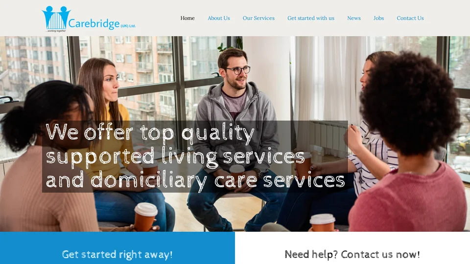 Captured Carebridge UK website from NewChild's selected portfolio