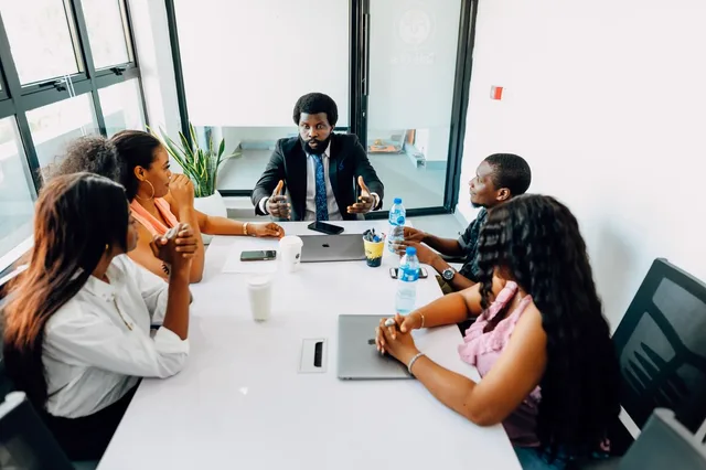 Diverse team meeting in Lagos office